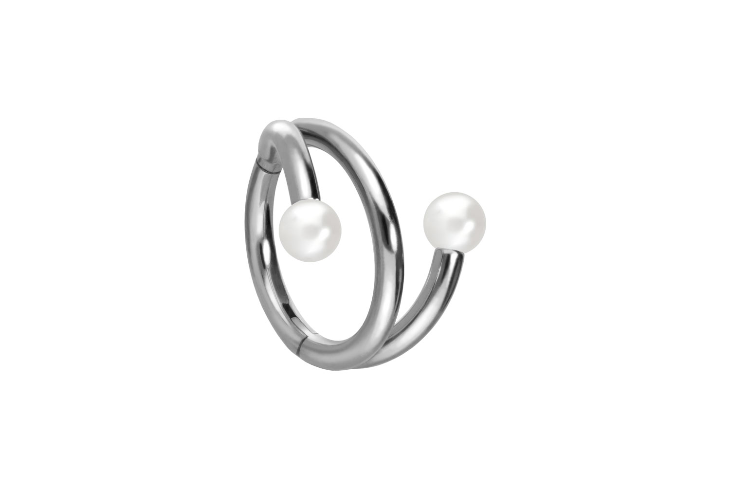 Titan Segmentring Clicker Piercing mit Innengewinde 3 RINGE + 2 SYNTHETISCHE PERLEN